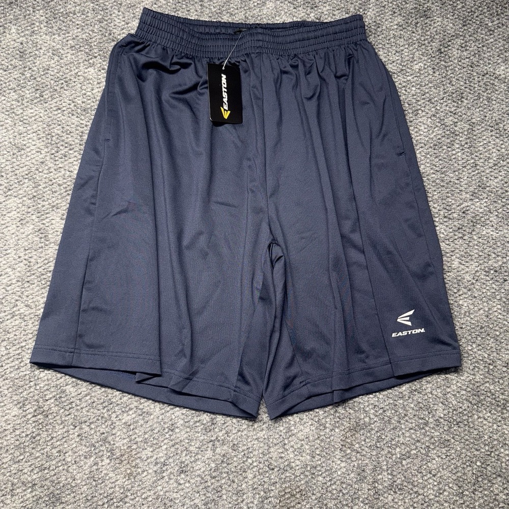 NWT New Easton Skinz Performance 2-Pocket Short Navy Large Athletic Gym